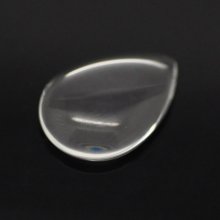 10 Cabochons Tropfen 13 x 18 mm aus transparentem Lupenglas Nr. 24