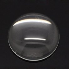 15 Cabochons Rund 10 mm aus transparentem Lupenglas Nr. 02