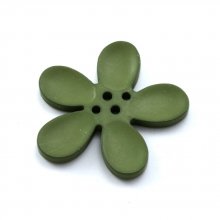 Fleur Orchidée résine 4 trous 40 x 3 mm Olivine