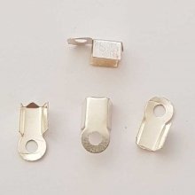 10 Embouts à coller Serres Cordons Argent 4 x 4 mm N°01