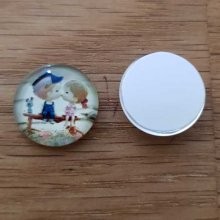 cabochon rond en verre 14mm divers 011