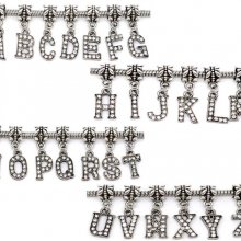 Breloque Alphabet 03 Lettre W et Strass