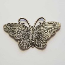 Breloque papillon N°26 Argent 62 x 35 mm