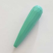 Perle Goutte Facettée Vert Pâle 40 mm