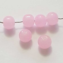 Perles Verres Rondes 08 mm Rose 01 x 5 Pièces