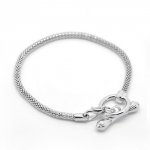 Europäisches Toggle-Armband 19cm Silber