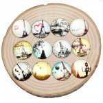 Lot 20 runde Glas-Cabochons 25mm Tour Eiffel 03 Mixed Glass Cabochon 