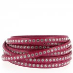 Leder Fuchsia von 06 mm Swarovski-Strass pro 20 cm