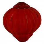 Perle Lucite Form Lampion gestreift Rot