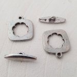 5 Toggle-Verschlüsse Motiv Rund Silber Nr. 09