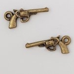 Pistolenrevolver Charm Nr. 01 Bronze