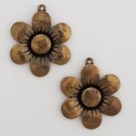 Blume Metall Charm Nr. 007 Bronze