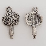 Blume Metall Charm Nr. 009 Silber