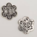 Blume Metall Charm Nr. 015 Silber