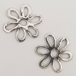 Blume Metall Charm Nr. 017 Silber