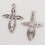 Blume Metall Charm Nr. 028 Silber