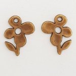 Blumen-Brosche Metall Nr. 051 Bronze