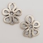 Blume Metall Charm Nr. 065 Silber