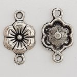 Blume Metall Charm Nr. 068 Silber