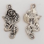 Blume Metall Charm Nr. 071 Silber