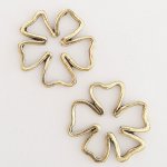 Metall Blumen Charm Nr. 094 Vergoldet Altgold