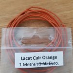 1 Meter Rundschnur Glattleder Orange 1 mm