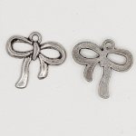 Charm Schleife N°09 Charm Fliege Band Metall silber