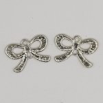 Charm Schleife Nr. 23 Charm Fliege Band Metall Charm Silber