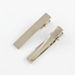 Lot de 20 pinces barrettes Crocodiles - Couleur Argent 41 mm x 7 mm.