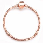 Europäisches Clip-Armband 17cm Glatte Verschlüsse Gold Rosé