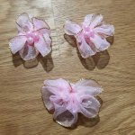 3er-Pack bunte Blumen Organza-Stoffe Hellmauve