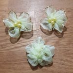 3er-Pack bunte Blumen Organza-Stoffe Wassergrün