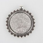 2 Cabochon-Halterungen 30mm Silber, Cabochon-Anhänger 62AS