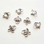 Metall Blumen Charm Nr. 120 x 100 Stück Silber
