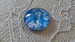 runder Glas-Cabochon 12mm blaue Blume 040 