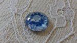 runder Glas-Cabochon 12mm Blume blau 034 