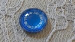 runder Glas-Cabochon 12mm Blume blau 027 