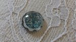 runder Glas-Cabochon 12mm blaue Blume 025 