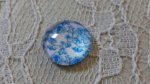 runder Glas-Cabochon 12mm Blume blau 006 