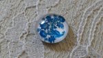 runder Glas-Cabochon 12mm Blume blau 004 