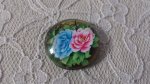 runder Glas-Cabochon 20mm Blume 01-016 