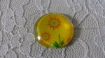 runder Glas-Cabochon 20mm Blume 01-012 