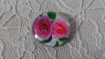 runder Glas-Cabochon 25mm Blume 01-023 