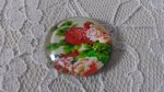 runder Glas-Cabochon 25mm Blume 01-021 