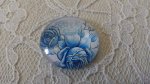 runder Glas-Cabochon 25mm Blume 023 