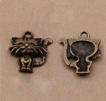 Lot von 5 Katzen Charms aus bronzefarbenem Metall-Nr. 01 Katzenanhänger 