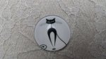 runder Glas-Cabochon 25mm Katze 016 