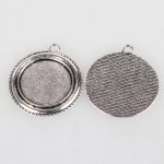 2 supports cabochons de 25mm argent, pendentifs cabochons 19AS 