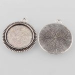 2 Cabochon-Halterungen 20mm Silber, Cabochon-Anhänger 34AS 