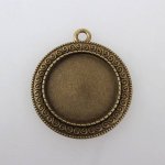 2 Cabochon-Halterungen 25mm Bronze, Cabochon-Anhänger 119AB 